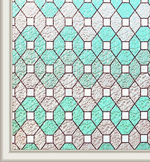 Qualsen Stained Glass Window Film Privacy Window Films No Glue Decorative Static Cling Window Film (17.7 x 78.7 Inch) Qualsen Stained Glass Window Film Privacy Window Films No Glue Decorative Static Cling Window Film (17.7 x 78.7 Inch)