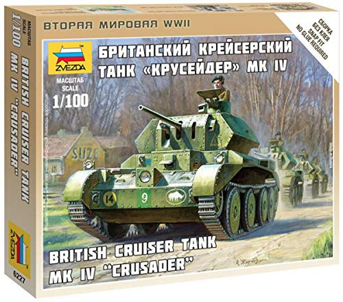 Zvezda Models British Tank Crusader MK. IV Model Kit (1/100 Scale)