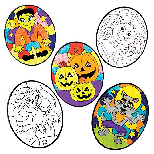 Baker Ross Halloween Color in Window Decorations (Pack of 12) - Spooky Arts and Crafts for Halloween Baker Ross Halloween Color in Window Decorations (Pack of 12) - Spooky Arts and Crafts for Halloween