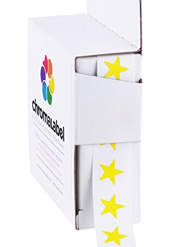 ChromaLabel 3/8 inch Color-Code Star Labels | 1,000/Dispenser Box (Yellow)