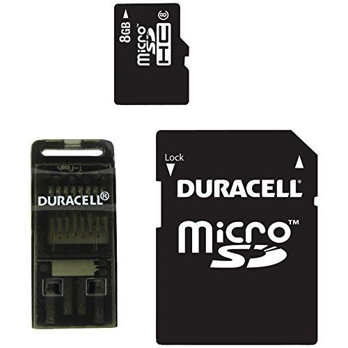 Duracell Du-3In1-08G-R Class 8 8 GB MicroSD Card with Universal Adapter (DU-3IN1-08G-R)