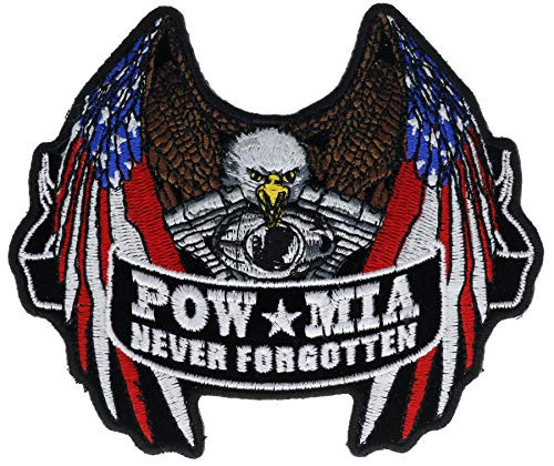 POW MIA US Flag Eagle Wings V Twin 5" Embroidered Patch HTLA5530
