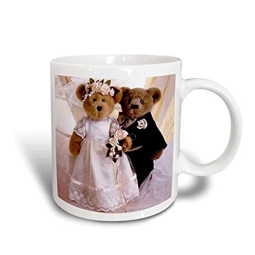 3dRose Bride and Groom Bears Mug, 11-Ounce