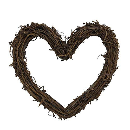 Heart Shape Natural Grapevine Wreath Ring Wreath DIY Craft Vines Base Grapevine Roll for Rustic Summer Fall Christmas Wreath Door Garland Home Wedding Party Decor Gift Hanging Decor Wreaths Supplies
