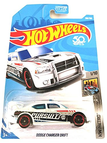 Hot Wheels 2018 50th Anniversary HW Metro Series Dodge Charger Drift (Police Car) 208/365, White