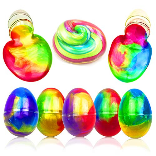Anditoy 5 Pack Colorful Big Slime Eggs Silly Putty Galaxy Slime Toys for Kids Girls Boys Christmas Stocking Stuffers Party Favors