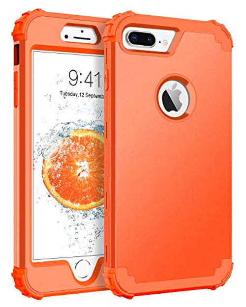 BENTOBEN Case for iPhone 8 Plus, iPhone 7 Plus Case, 3 in 1 Hybrid Hard Plastic Soft Rubber Heavy Duty Rugged Bumper Shockproof Full-Body Protective Phone Cover for iPhone 8 Plus/7 Plus, Coral Orange BENTOBEN Case for iPhone 8 Plus, iPhone 7 Plus Case, 3 in 1 Hybrid Hard Plastic Soft Rubber Heavy Duty Rugged Bumper Shockproof Full-Body Protective Phone Cover for iPhone 8 Plus/7 Plus, Coral Orange