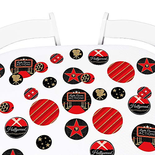 Big Dot of Happiness Red Carpet Hollywood - Movie Night Party Giant Circle Confetti - Party Decorations - Large Confetti 27 Count