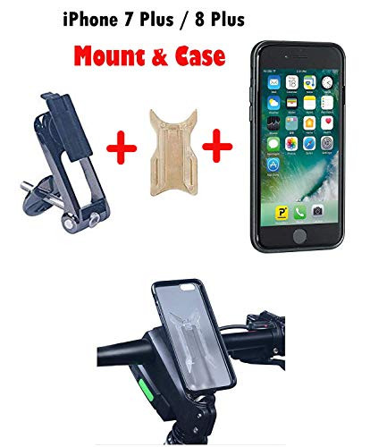 Calmpal iPhone 7 Plus/8 Plus Bike Mount & Riding Case, iPhone 7 Plus/8 Plus ClipGRIP Stemcap Bike Phone Mount System Assorted 7 Plus Riding Case Bike Flashlight Torch Mount Holder Clamp