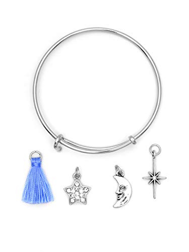 Cousin DIY 34774154 Create Your Own - Celestial Bracelet Bangle Kit, Blue, Silver