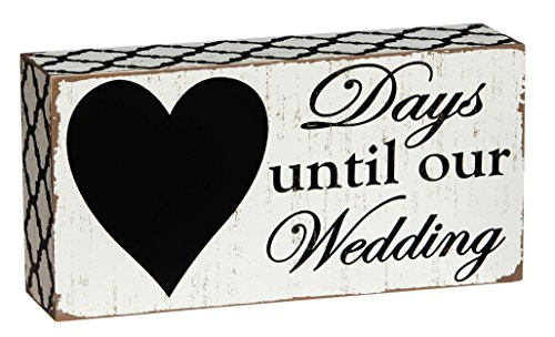 Cypress Home Days Until Our Wedding Countdown Wooden Chalkboard Sign - 8W x 2D x 4H