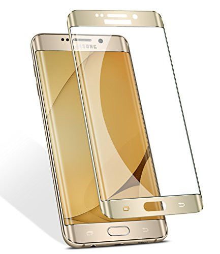 Galaxy S6 Edge Screen Protector,Elebase 3D Curved Tempered Glass,Anti-Scratch,9H Hardness,Full Coverage,Anti-Bubble Clear Film for Samsung Galaxy S6 Edge(Not for S6 Edge Plus)(Gold)