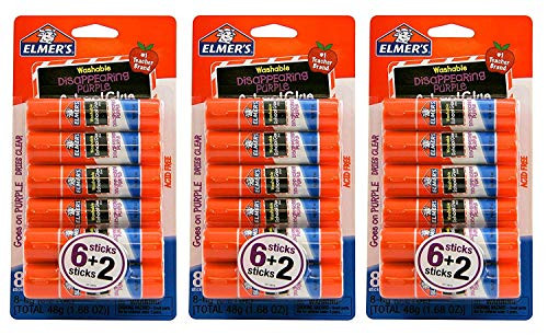Elmer's Non-Toxic Disappearing Purple Glue Stick, 24-Count