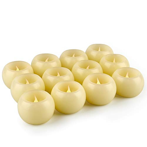 Furora LIGHTING Flameless LED Tea Lights, Votive Tealight Candles Battery Operated - Real Wax Round Shaped Votives LED Tea Lights Candles with Realistic and Romantic Flickering Flame - Pack of 3