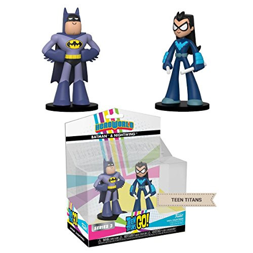 HEROWORLD Teen Titans Go DC Comics Action Figure Two Pack Nightwing and Batman By Funko