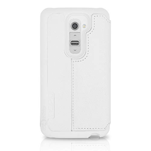 Incipio Wallet Leather Case for LG G2 - White/Gray - in Retail Packaging