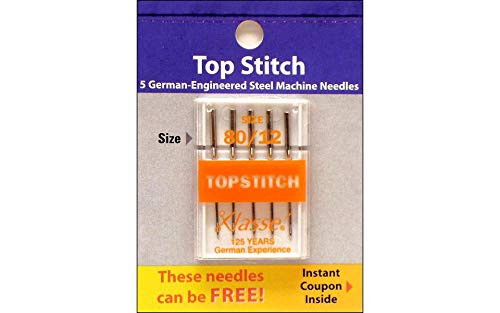 Tacony Corporation Klasse Topstitch Machine Needles-Size 12/80 5/Pkg
