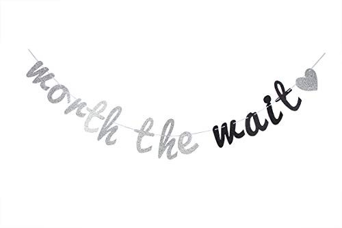 Glitter Worth The Wait Banner, Bridal Shower Beach Wedding Banner, Wedding String Decorations, Rustic Wedding Decor, Wedding Engagement Sign Photo Prop.