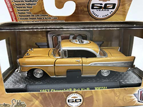 M2 Machines Chevrolet 60 Years Turbo Fire V8 1957 Chevrolet Bel Air 1:64 Scale WMTS01 15-11 Yellow Brown Details Like NO Other!