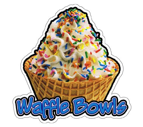 Waffle Bowls Concession Decal Soft Serve ice Cream cart