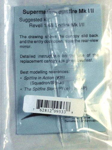 Squadron Products Spitfire Mk II Vacuform Canopy
