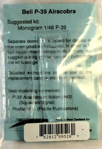 Squadron Products P-39 Airacobra Vacuform Canopy