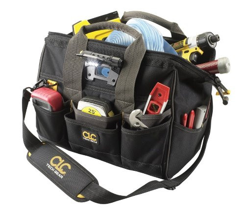 CLC Custom Leathercraft L230 14-Inch 29 Pocket Tech Gear Lighted Big Mouth Tool Bag CLC Custom Leathercraft L230 14-Inch 29 Pocket Tech Gear Lighted Big Mouth Tool Bag