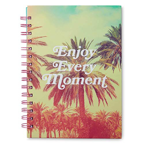 Small Hardcover Journal Notebook Notepad: Tri-Coastal Design Lined Spiral Notebooks/Journals with Cute Cover Design & Phrase - Personal Diary for Writing Notes in and Journaling (Enjoy Every Moment)
