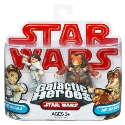 Star Wars 2009 Galactic Heroes 2-Pack Padme Amidala and Jar Jar Binks