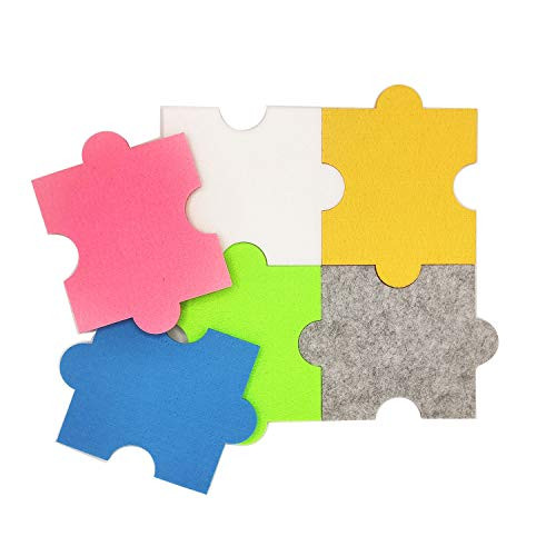 Visual Touch Coasters for Drinks Absorbent Felt Coasters Hexagon Puzzle for Home Furnishings Decoration Housewarming Gift,12pcs Pack (Colorful Puzzle)