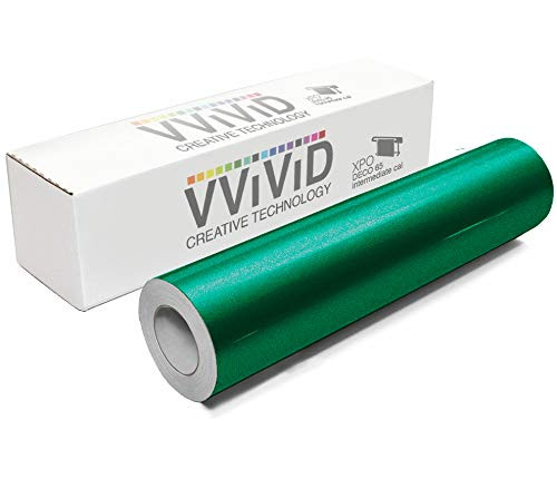 VViViD DECO65 Reflective Green Permanent Adhesive Craft 12 Inches x 5 Feet Vinyl Roll for Cricut, Silhouette & Cameo Including Free 12 Inches x 12 Inches Transfer Paper Sheet