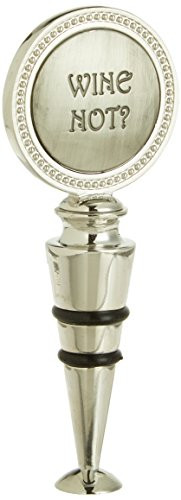 Thirstystone Wine Stopper, Wine Not?, Silver