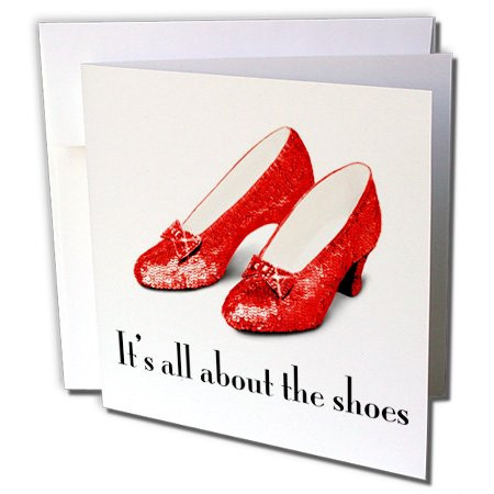 3dRose Its all about the shoes - Greeting Cards, 6 x 6 inches, set of 12 (gc_108339_2)