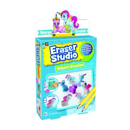 AMAV Toys Eraser Studio - Make Your Own Unicorn Erasers Clay Craft Kit - for Kids Aged 8+