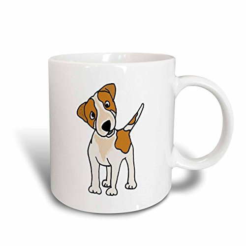 3dRose mug_200198_2 Funny Jack Russell Terrier Original Art Cartoon Ceramic Mug, 15-Ounce