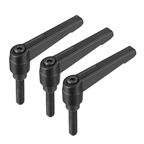 uxcell M8 x 32mm Handle Adjustable Clamping Lever Thread Push Button Ratchet Male Threaded Stud 3 Pcs