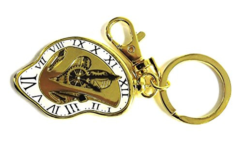 Disney Alice In Wonderland Gold Clock Pewter Key Ring