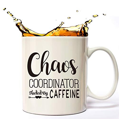 Chaos Coordinator Fueled By Caffeine-Cute Funny Coffee Mug 11 oz for Women, Unique Fun Gifts for Her, Mom, Sister, Teacher, Coworkers. Chaos Coordinator Fueled By Caffeine-Cute Funny Coffee Mug 11 oz for Women, Unique Fun Gifts for Her, Mom, Sister, Teacher, Coworkers.