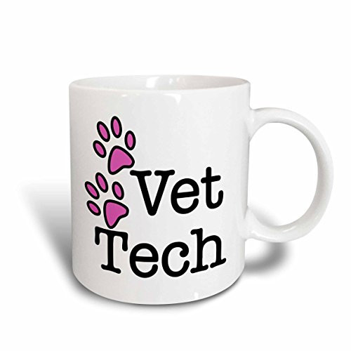 3dRose mug_161088_2 Vet Tech, Pink Ceramic Mug, 15-Ounce