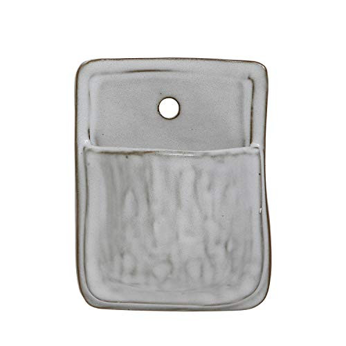 Creative Co-Op Small Square White Terracotta Wall Planter