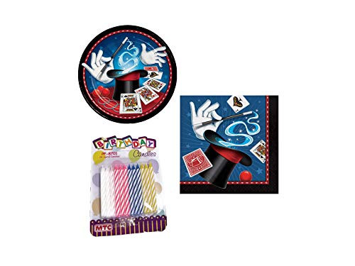 Magic Party Theme Plates and Napkins Serves 16 With Birthday Candles