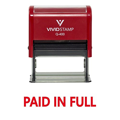 Basic Paid in Full Self Inking Rubber Stamp (Red Ink) - X-Large