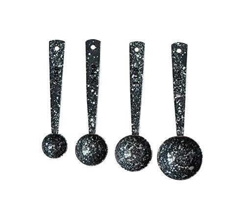 Creative Co-op Grey Enameled Splatterware (Set of 4 Sizes) Measuring Spoons