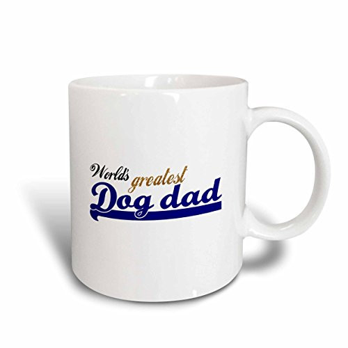 3drose Worlds Greatest Dog Dad-Best Pet Owner Gifts for Him-Fun Doggie Lover, Ceramic Mug, 15-Oz