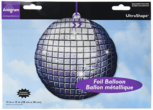 Anagram International 1803101 15X15 DISCO BALL SHAPE FOIL-PKG, 15 by 15", Multicolor