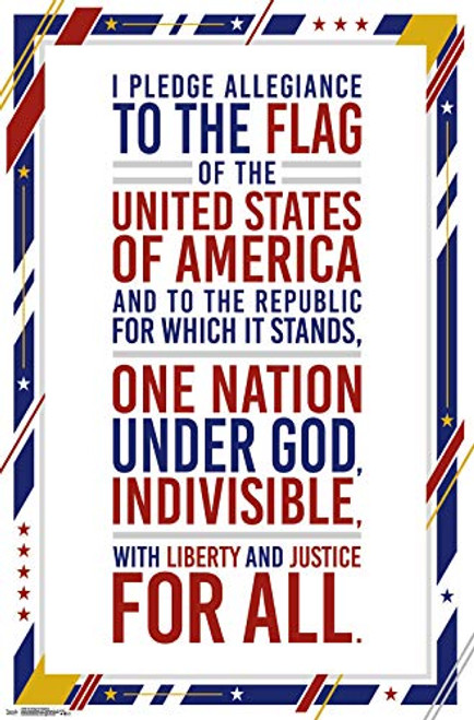 Trends International United States of America Pledge of Allegiance Wall Poster, 22.375" x 34", Unframed Version