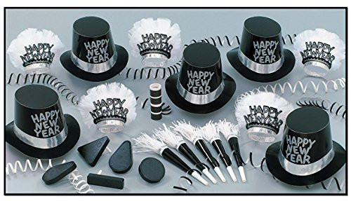 Beistle 88352-NR Party Supplies, ASSORTMENT FOR 10 PEOPLE, Black/white