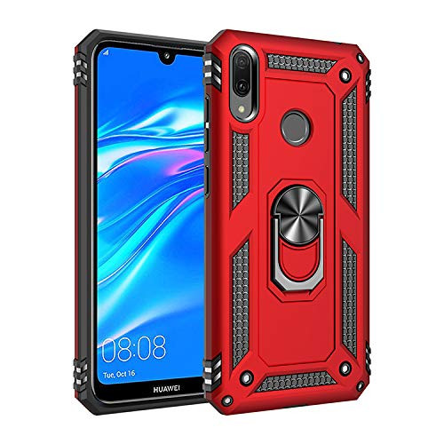 360 Degree Rotating Ring Holder Kickstand Case for Huawei P30 Lite MAR-L01 MAR-L01A MAR-L01M MAR-LX1 MAR-LX1A MAR-LX1M MAR-LX2J MAR-LX3 MAR-LX3A MAR-L21A MAR-L21M MAR-L22 MAR-L23A Case Cover Red