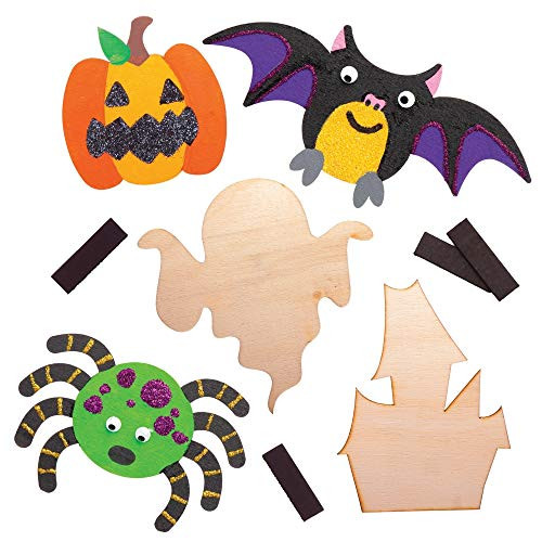 Baker Ross Halloween Wooden Magnets (Pack of 10) - Spooky Arts and Crafts for Halloween Baker Ross Halloween Wooden Magnets (Pack of 10) - Spooky Arts and Crafts for Halloween