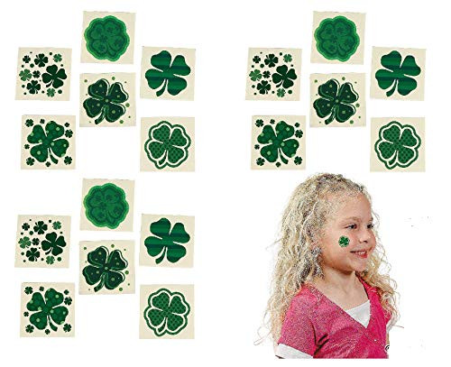 12 Dozen (144) Lucky Irish SHAMROCK TATTOOS - St. Patrick's Day PARTY FAVORS - IRISH Stocking Stuffer Goody Bags